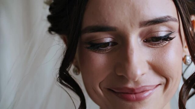 Close-Up of Emotional Bride During Vows