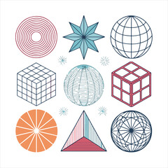 vector graphic assets kit acid style postmodern 