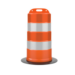 Traffic Barrel isolated on transparent background	