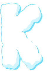 Cloud Font Letter K
