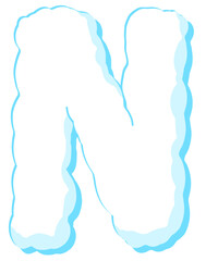 Cloud Font Letter N