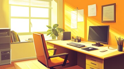 Sunny Home Office Workspace. (13)