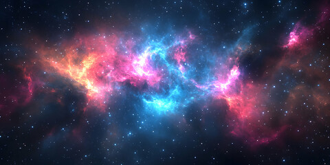 Naklejka premium Colorful Cosmic Nebula with Stars and Galactic Clouds in Space
