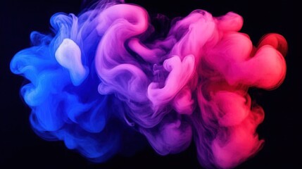 Obraz premium Swirling pink-blue nebula with starry dark cosmic background.