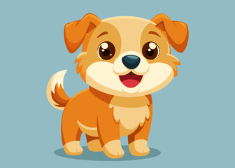 Obraz premium Adorable Cartoon Puppy Dog Character Illustration