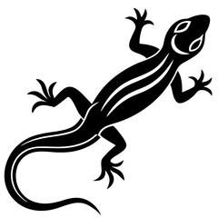 Stylized Black Lizard Silhouette Graphic Design Element