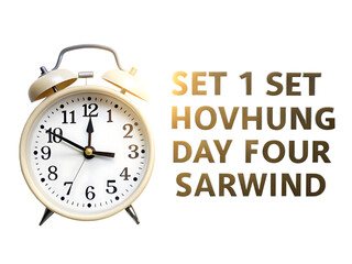 Daylight saving time: set clocks forward by one hour on the white background, PNG