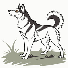 Fototapeta premium A vector illustration of a cute Dog