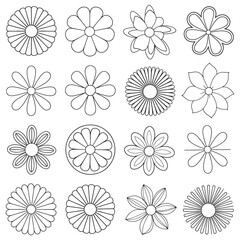 Flower Icon Set vector, Icon Flower Vector