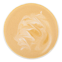 Isolated white cup of flat white coffee with cream
