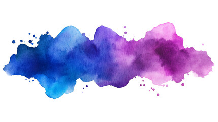 Obraz premium A set of dramatic and vibrant watercolor stains in blue and green hues, isolated on a transparent background