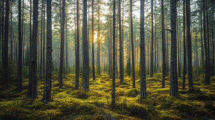Fototapeta premium Estonia landscape boreal forests and Baltic islands beautiful nature view