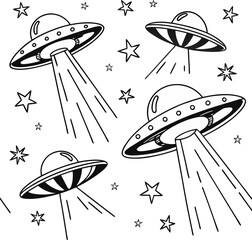 Fototapeta premium Seamless Pattern of Planet