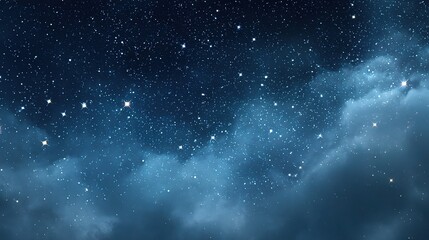 Obraz premium Bright Stars Lighting Up the Night Sky with Cloudy Background
