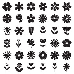  Flower Icon Set vector, Icon Flower Vector