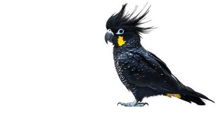 Black palm cockatoo on black background