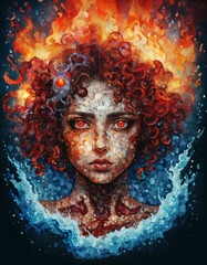 Different, colorful views of women's faces for art lovers