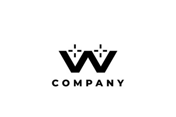 letter w target scope crosshair logo