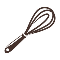 Minimalist Whisk Icon silhouette for Logo Design.