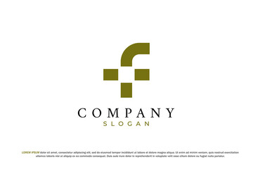 letter f target scope crosshair logo