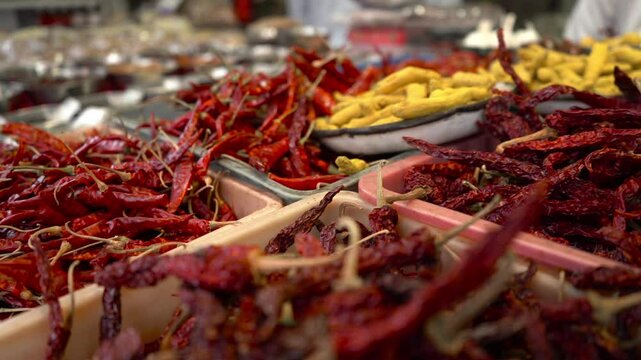 Spicy dried chillies or Lal mirch Indian Marketplace