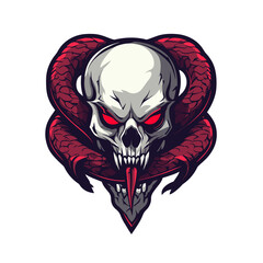 Creative vector esports logo featuring a skull entwined with snakes showcasing fierce aesthetics and captivating design elements