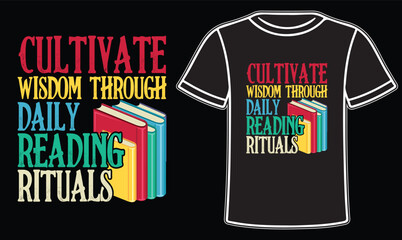 Reading book typography t-shirt