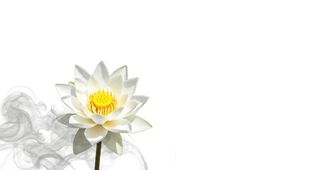 Fototapeta premium Serene White Lotus with Smoke
