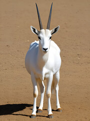 Calf Scimitar oryx, also known as the scimitar horned oryx, is a remarkable species of Oryx that was once widespread in North Africa and tragically went extinct in the wild in 2000.