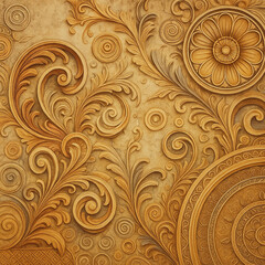 Intricately Carved Floral Wall Art in Elegant Earth Tones &ndash; Perfect for Sophisticated Interiors