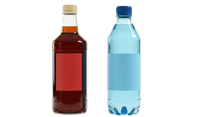 Isolated Two Bottles with Label