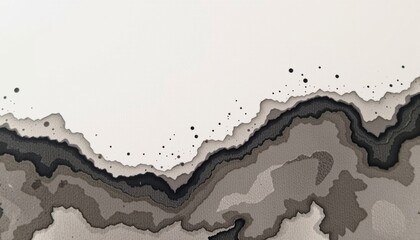 Abstract black and white textured landscape illustration