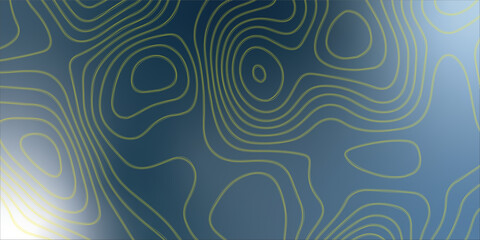 Topographic Contour Lines Background with Dark Gradient. Dark Gradient Topographic yellow Lines Background Vector. Abstract Background for Advertising campaig, digital interfaces, data visualisation. 