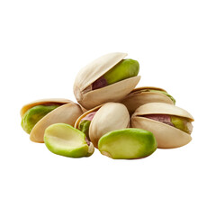  Pistachios isolated on white and transparent background.