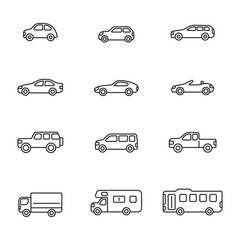 様々な車のアイコンセット