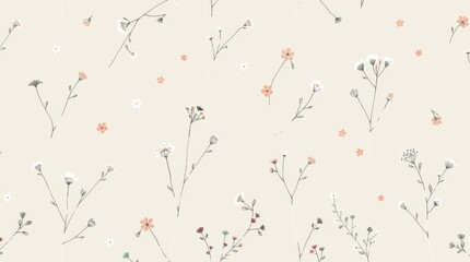 Delicate Pastel Floral Seamless Pattern Design