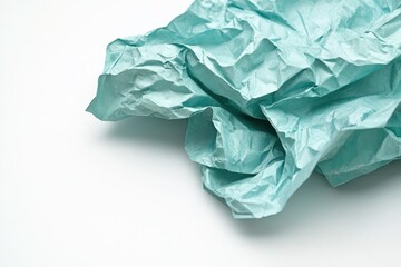 Obraz premium Crinkled pastel light teal paper