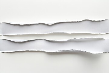 Two horizontal strips of torn white paper