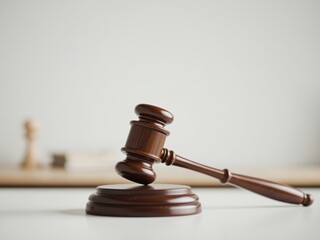 Legal Authority: Gavel on Clean Surface