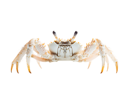 Close up of a ghost crab facing the camera.