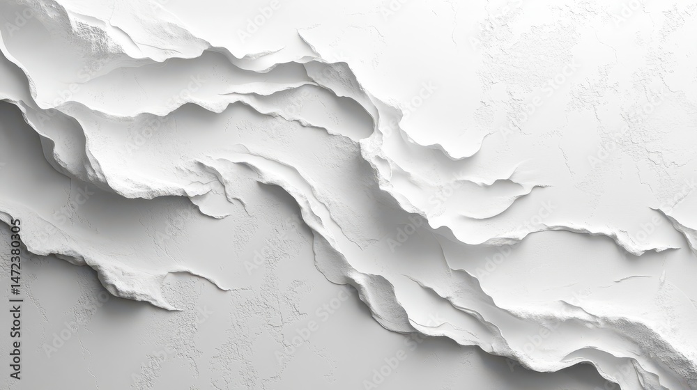 Fototapete abstract textured white surface with layered, flowing patterns and subtle variations