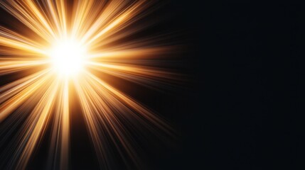 Obraz premium Golden Light Rays Burst, Abstract Background