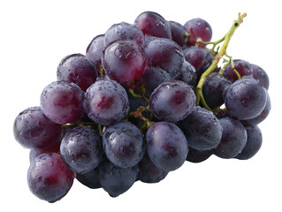 Fresh juicy red grapes bunch isolated on delicious healthy food sweet berries vitamins antioxidant natural organic produce on transparent background