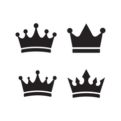 Crown king icon set. Crown sign collection. Royal crown symbol collection. Vector Illustration. Vector Graphic. EPS 10