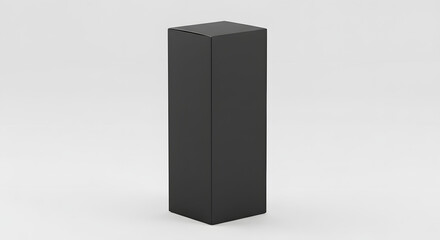 Blank Black Vertical Box Mockup - Minimalist Packaging Template.