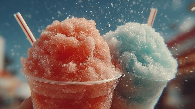 Spritziges Slush-Eis-Duo mit frischer Sommerenergie
