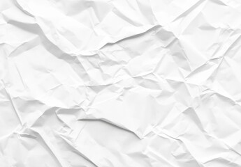 Obraz premium High-resolution image of crumpled white paper texture, showing detailed creases and folds for design backgrounds or overlays. : Generative AI