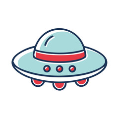 UFO Icon Alien Spaceship Flying Saucer Transparent Background Vector