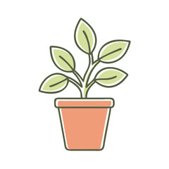 Potted Plant Icon Houseplant Nature Greenery Transparent Background