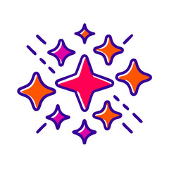 Fototapeta premium Glitter Sparkles Stars Icon Shine Magic Craft Transparent Background